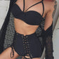 High-Waisted Goth Bikini Set