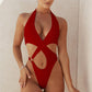 Front Cross One-Piece Swimsuit