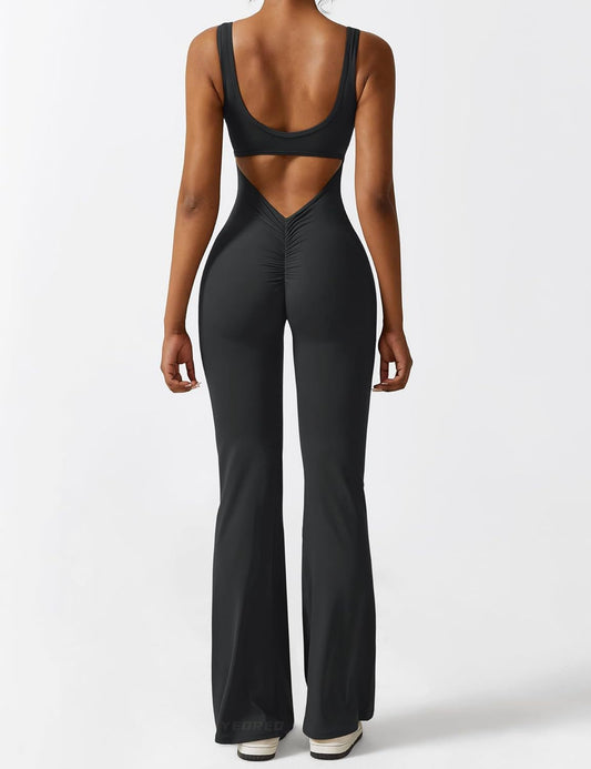 Backless Flare Jumpsuit