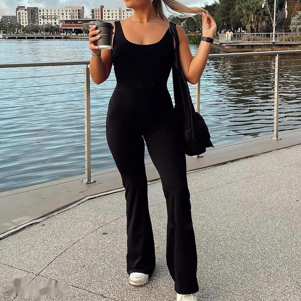 Backless Flare Jumpsuit