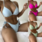 Strappy Solid Color Bikini