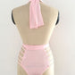 Halter Tie Cutout Back One-Piece Swimsuit