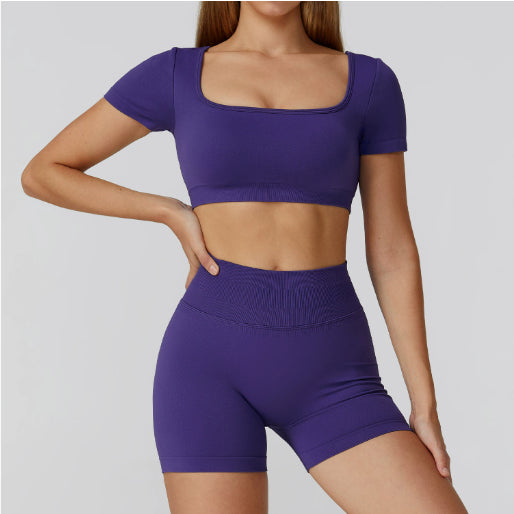 Hollow-Out Back High-Waist Yoga & Fitness Set