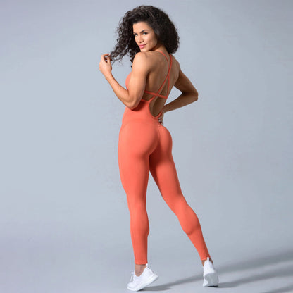 Solid Color Sports Jumpsuit