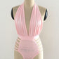 Halter Tie Cutout Back One-Piece Swimsuit