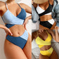 Ribbed Patchwork Bikini Set
