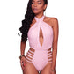 Halter Tie Cutout Back One-Piece Swimsuit