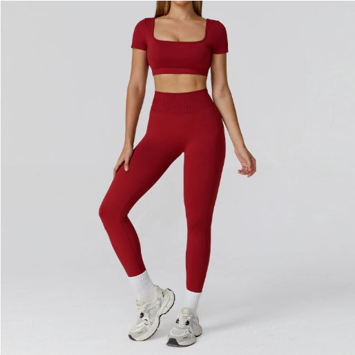 Hollow-Out Back High-Waist Yoga & Fitness Set